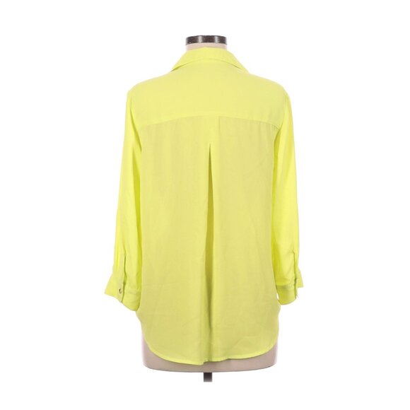 Hutch Lime Green Button-Front Blouse With Long Sleeves & Collared Neckline - Picture 2 of 4